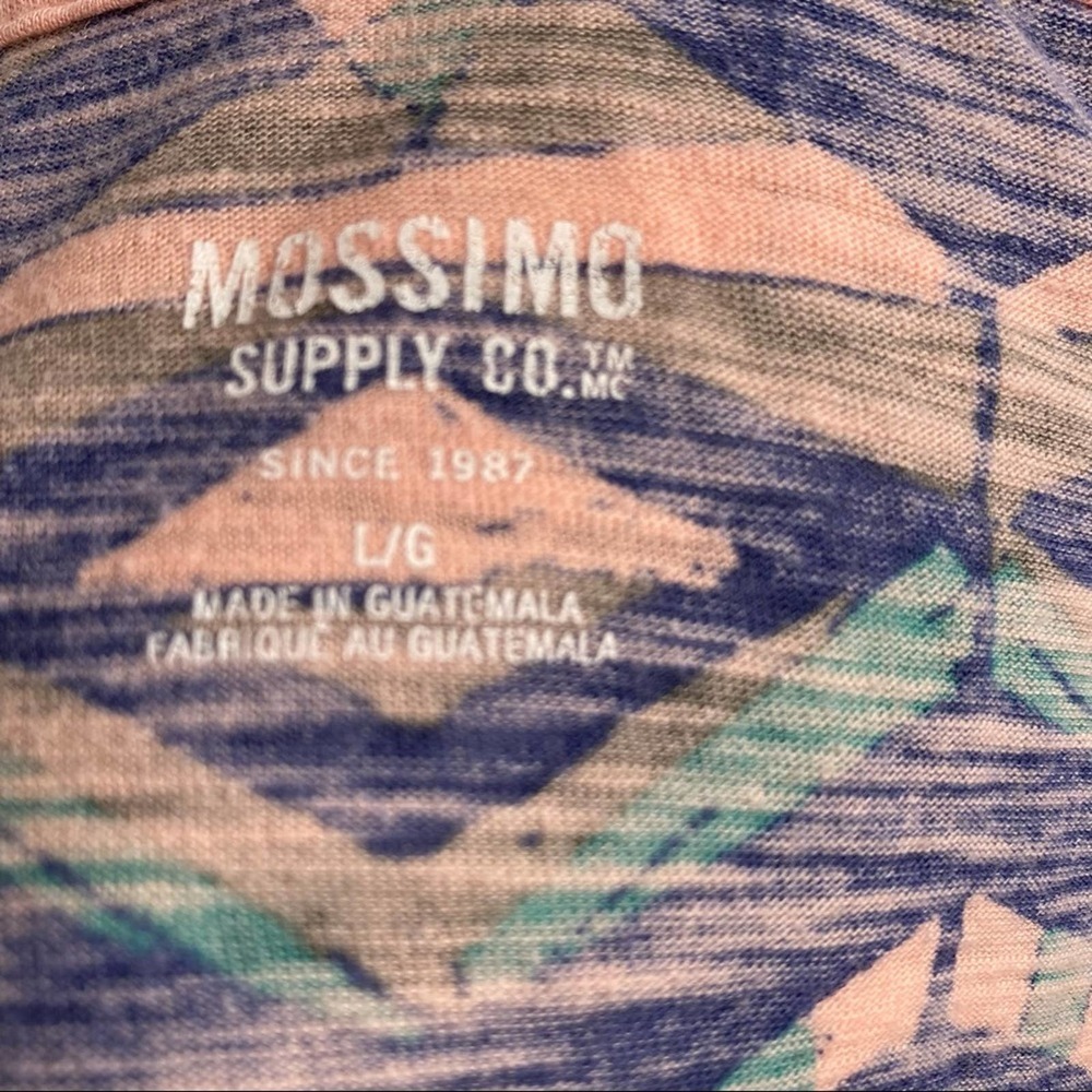 Mossimo Aztec Blue & Pink Short Sleeve Size Large BOHO B1/287 - Picture 3 of 3